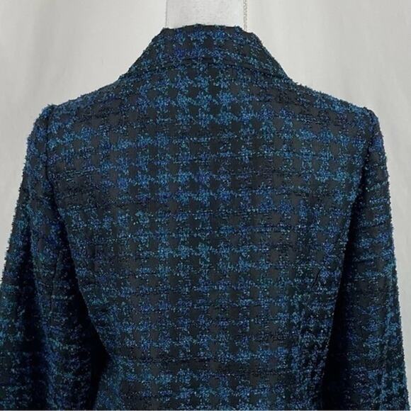 Chico’s Blue & Black Textured Tweed Academia Jacket Blazer NWOT Size 8 - Picture 6 of 12